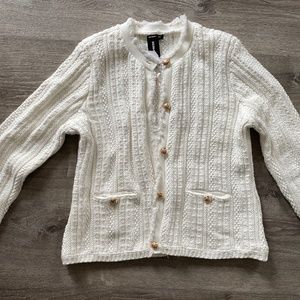 White Heavy Knit Sweater/Cardigan